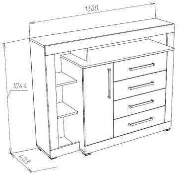 Комод Mирандa atelier / белый глянец