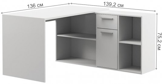 Письменный стол Лайт 03.245F белый гладкий 101