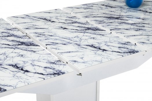 Стол на тумбе Ригель белый мрамор / белый