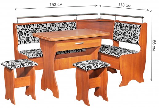 Кухонный уголок Елена-5 орех итальянский / ткань