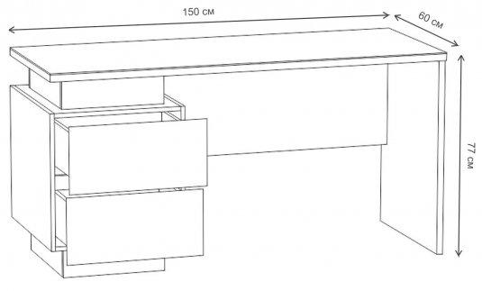 Стол письменный Кварт MD 768.01.01 черный