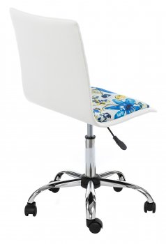 Компьютерное кресло Mis white / flowers fabric